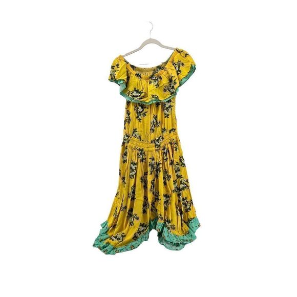 Matilda Jane Hooked on‎ a Feeling Dress Ruffle Trim Floral Off Shoulder Daydream - Picture 1 of 9